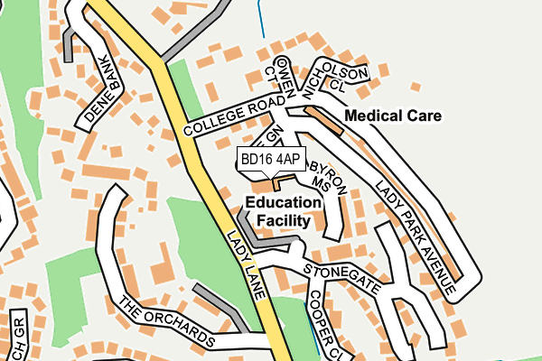 BD16 4AP map - OS OpenMap – Local (Ordnance Survey)