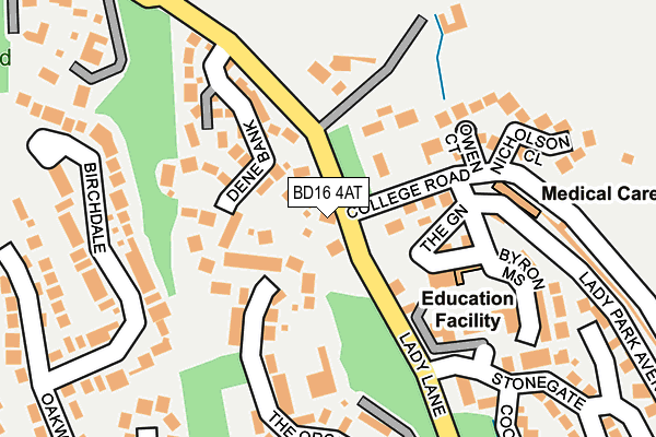 BD16 4AT map - OS OpenMap – Local (Ordnance Survey)