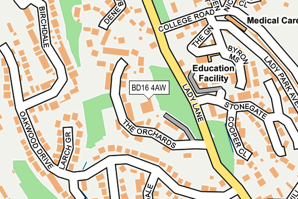 BD16 4AW map - OS OpenMap – Local (Ordnance Survey)