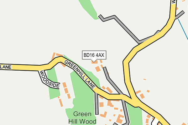 BD16 4AX map - OS OpenMap – Local (Ordnance Survey)