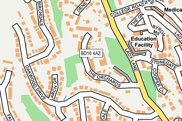 BD16 4AZ map - OS OpenMap – Local (Ordnance Survey)