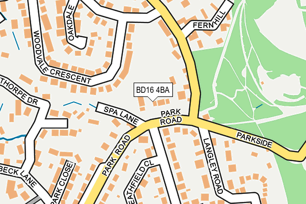 BD16 4BA map - OS OpenMap – Local (Ordnance Survey)