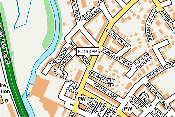 BD16 4BP map - OS OpenMap – Local (Ordnance Survey)