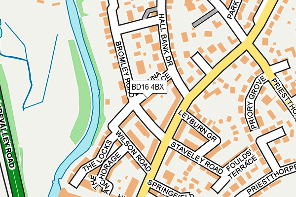 BD16 4BX map - OS OpenMap – Local (Ordnance Survey)