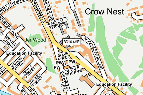 BD16 4HE map - OS OpenMap – Local (Ordnance Survey)