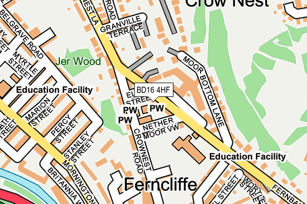 BD16 4HF map - OS OpenMap – Local (Ordnance Survey)