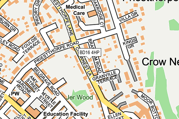 BD16 4HP map - OS OpenMap – Local (Ordnance Survey)