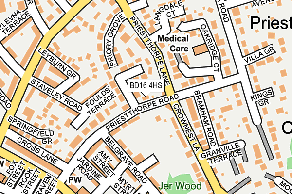 BD16 4HS map - OS OpenMap – Local (Ordnance Survey)