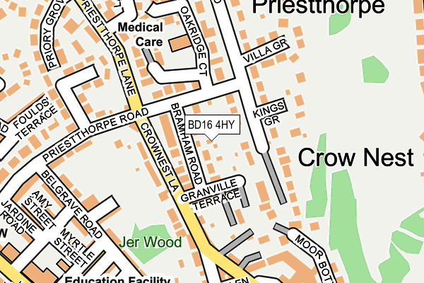 BD16 4HY map - OS OpenMap – Local (Ordnance Survey)