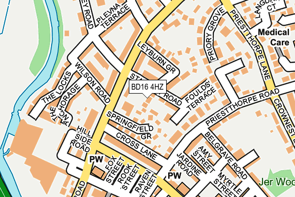 BD16 4HZ map - OS OpenMap – Local (Ordnance Survey)