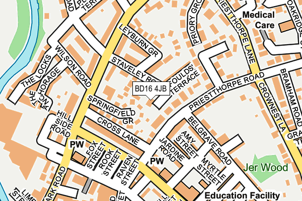 BD16 4JB map - OS OpenMap – Local (Ordnance Survey)