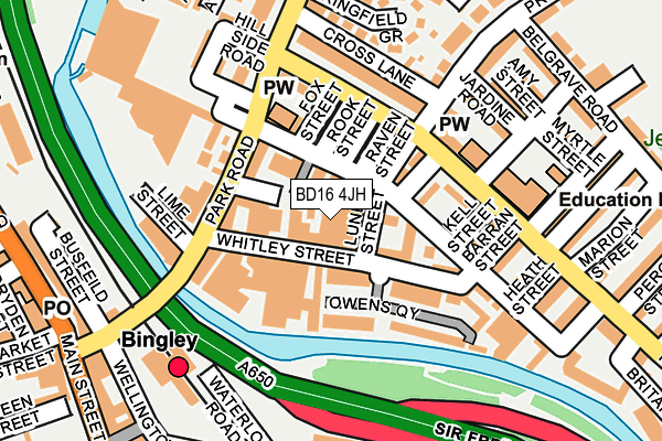Map of BINGLEY TYRES LLP at local scale