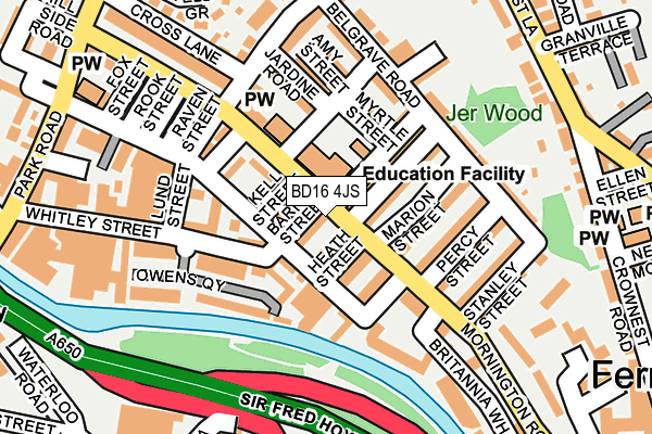 BD16 4JS map - OS OpenMap – Local (Ordnance Survey)