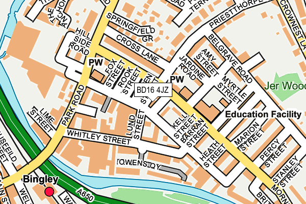 BD16 4JZ map - OS OpenMap – Local (Ordnance Survey)