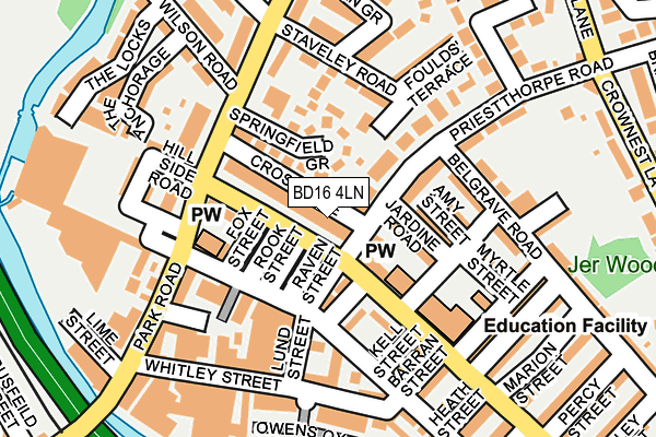 BD16 4LN map - OS OpenMap – Local (Ordnance Survey)