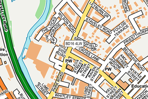 BD16 4LW map - OS OpenMap – Local (Ordnance Survey)