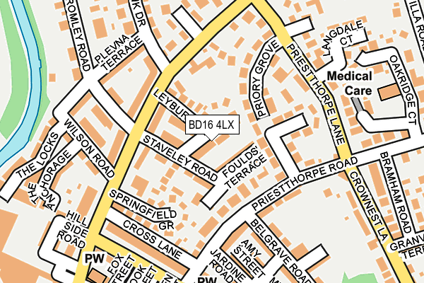 BD16 4LX map - OS OpenMap – Local (Ordnance Survey)
