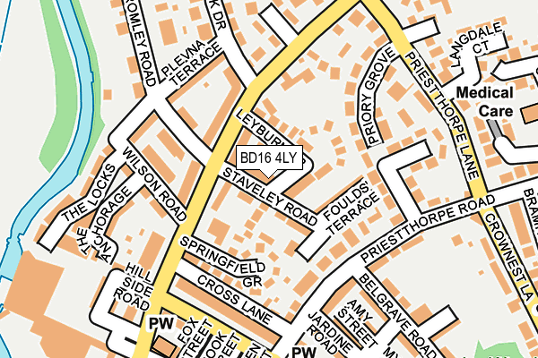 BD16 4LY map - OS OpenMap – Local (Ordnance Survey)