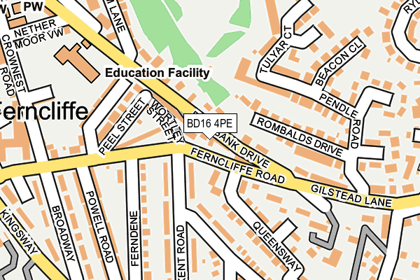 BD16 4PE map - OS OpenMap – Local (Ordnance Survey)
