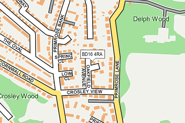 BD16 4RA map - OS OpenMap – Local (Ordnance Survey)