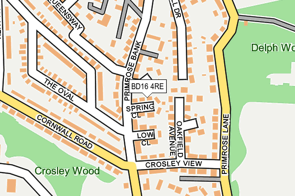 BD16 4RE map - OS OpenMap – Local (Ordnance Survey)