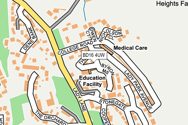 BD16 4UW map - OS OpenMap – Local (Ordnance Survey)