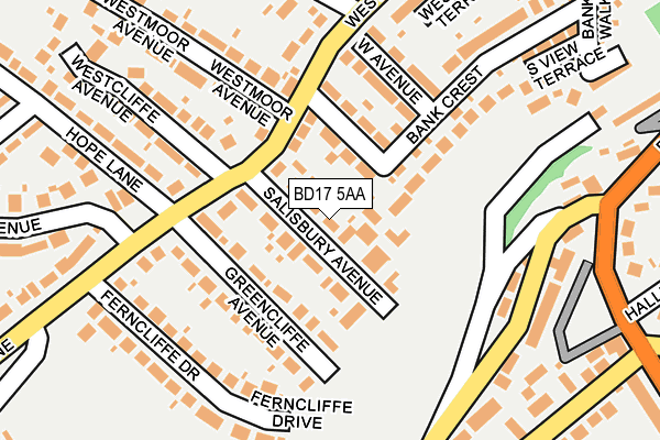 BD17 5AA map - OS OpenMap – Local (Ordnance Survey)