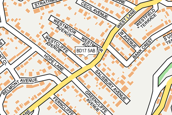 BD17 5AB map - OS OpenMap – Local (Ordnance Survey)