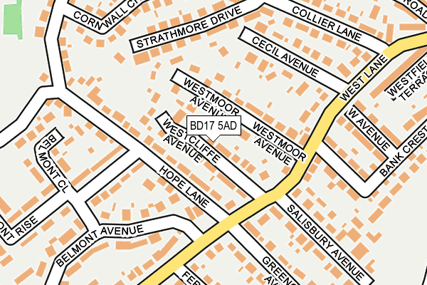 BD17 5AD map - OS OpenMap – Local (Ordnance Survey)
