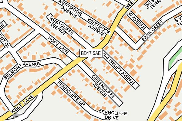 BD17 5AE map - OS OpenMap – Local (Ordnance Survey)