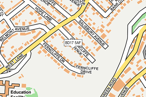 BD17 5AF map - OS OpenMap – Local (Ordnance Survey)