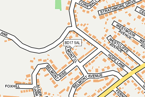 BD17 5AL map - OS OpenMap – Local (Ordnance Survey)