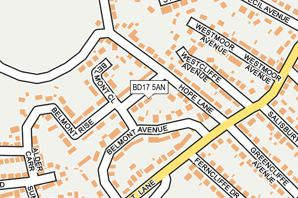 BD17 5AN map - OS OpenMap – Local (Ordnance Survey)