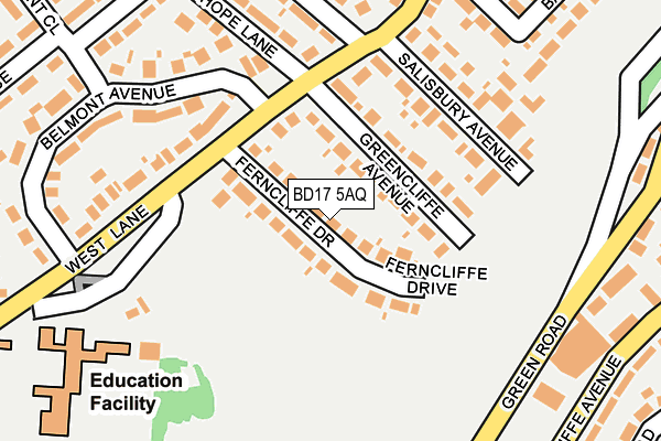 BD17 5AQ map - OS OpenMap – Local (Ordnance Survey)