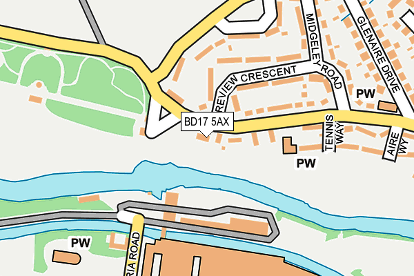 BD17 5AX map - OS OpenMap – Local (Ordnance Survey)