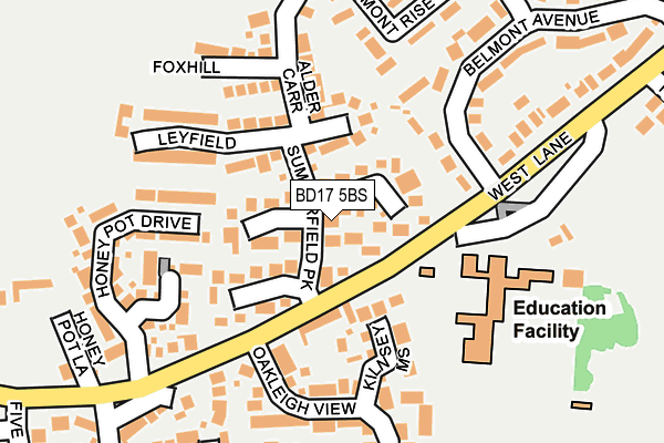 BD17 5BS map - OS OpenMap – Local (Ordnance Survey)