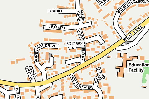 BD17 5BX map - OS OpenMap – Local (Ordnance Survey)