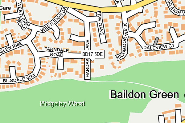 BD17 5DE map - OS OpenMap – Local (Ordnance Survey)