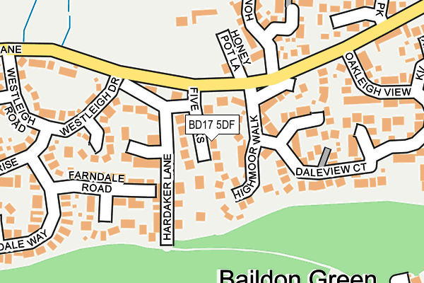 BD17 5DF map - OS OpenMap – Local (Ordnance Survey)