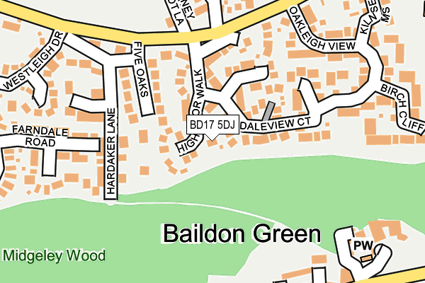 BD17 5DJ map - OS OpenMap – Local (Ordnance Survey)