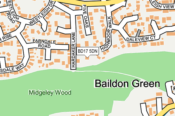 BD17 5DN map - OS OpenMap – Local (Ordnance Survey)