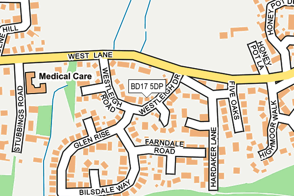 BD17 5DP map - OS OpenMap – Local (Ordnance Survey)