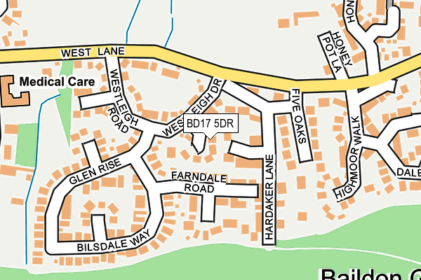 BD17 5DR map - OS OpenMap – Local (Ordnance Survey)