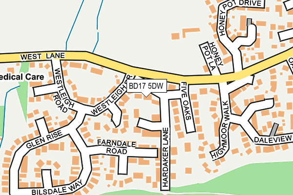 BD17 5DW map - OS OpenMap – Local (Ordnance Survey)