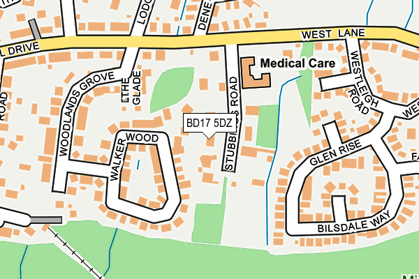 BD17 5DZ map - OS OpenMap – Local (Ordnance Survey)