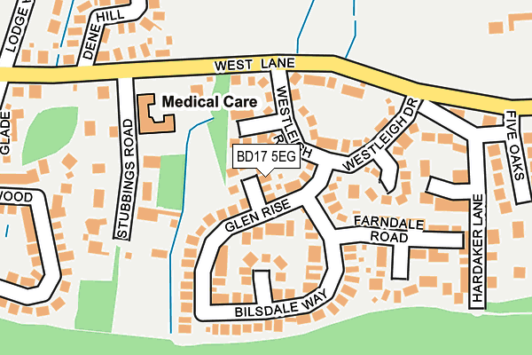 BD17 5EG map - OS OpenMap – Local (Ordnance Survey)