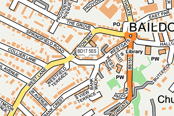 BD17 5ES map - OS OpenMap – Local (Ordnance Survey)