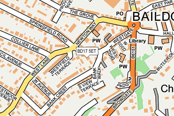 BD17 5ET map - OS OpenMap – Local (Ordnance Survey)