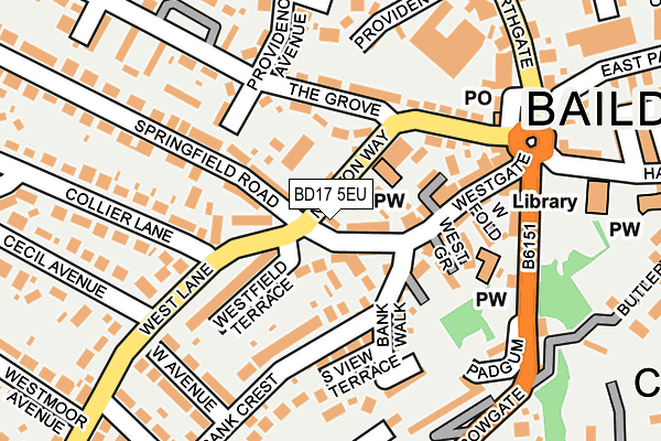 BD17 5EU map - OS OpenMap – Local (Ordnance Survey)