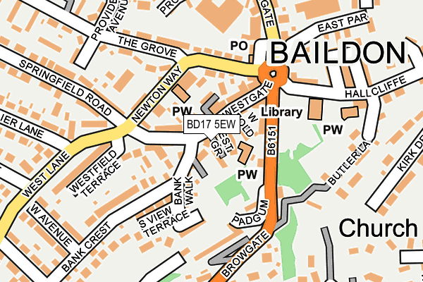 BD17 5EW map - OS OpenMap – Local (Ordnance Survey)